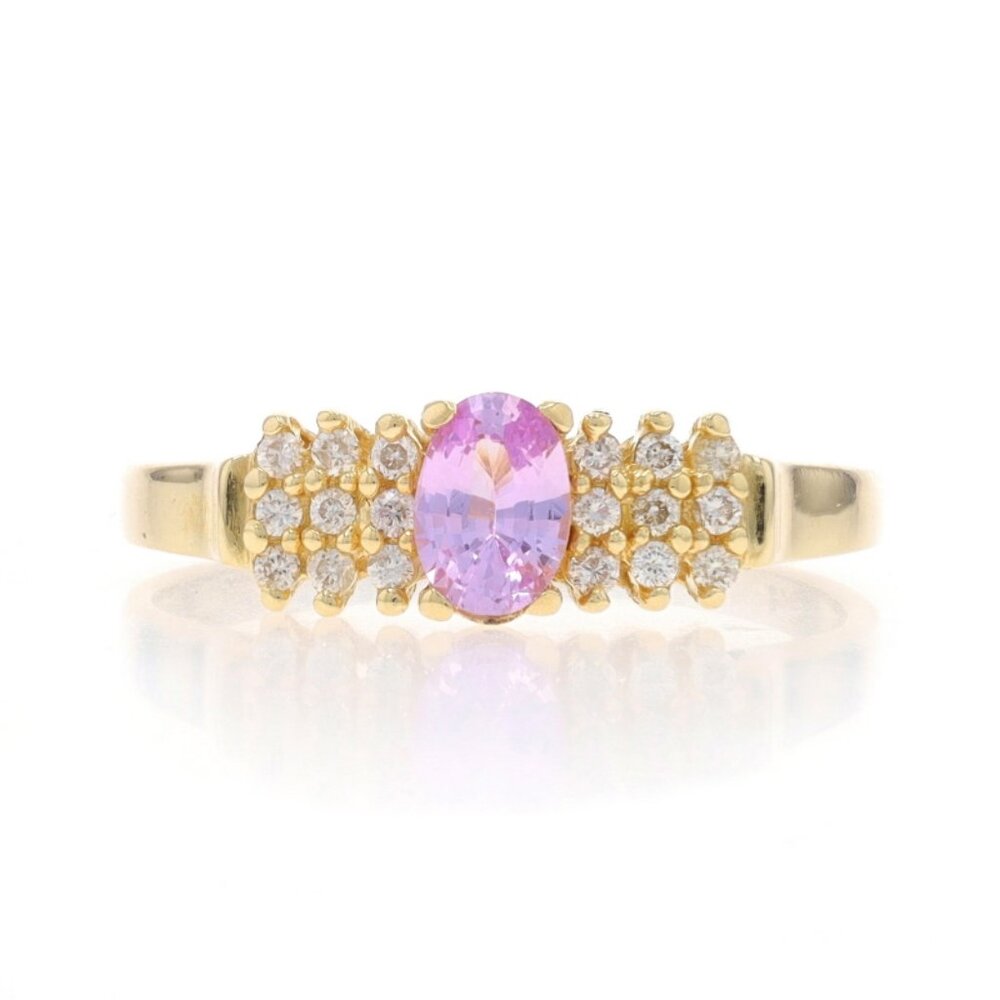 EFFY Pink Sapphire & Diamond Ring - Yellow Gold 14k Oval .78ctw